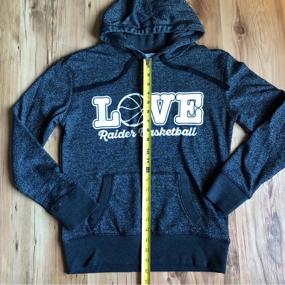 LOVE RAIDER BASKETBALL Hoodie Long Sleeve Top Small Black Gray Women’s - Picture 8 of 16